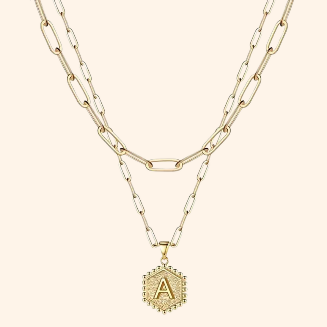 hot sale  18K gold color protection electroplating double-layer letter necklace female 26 English pendant wholesale