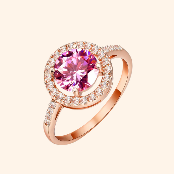Fashionable Crystal Zircon Ring For Women Round Diamond Wedding Jewelry Popular New Style Geometric Pattern Birthday Party Accessory